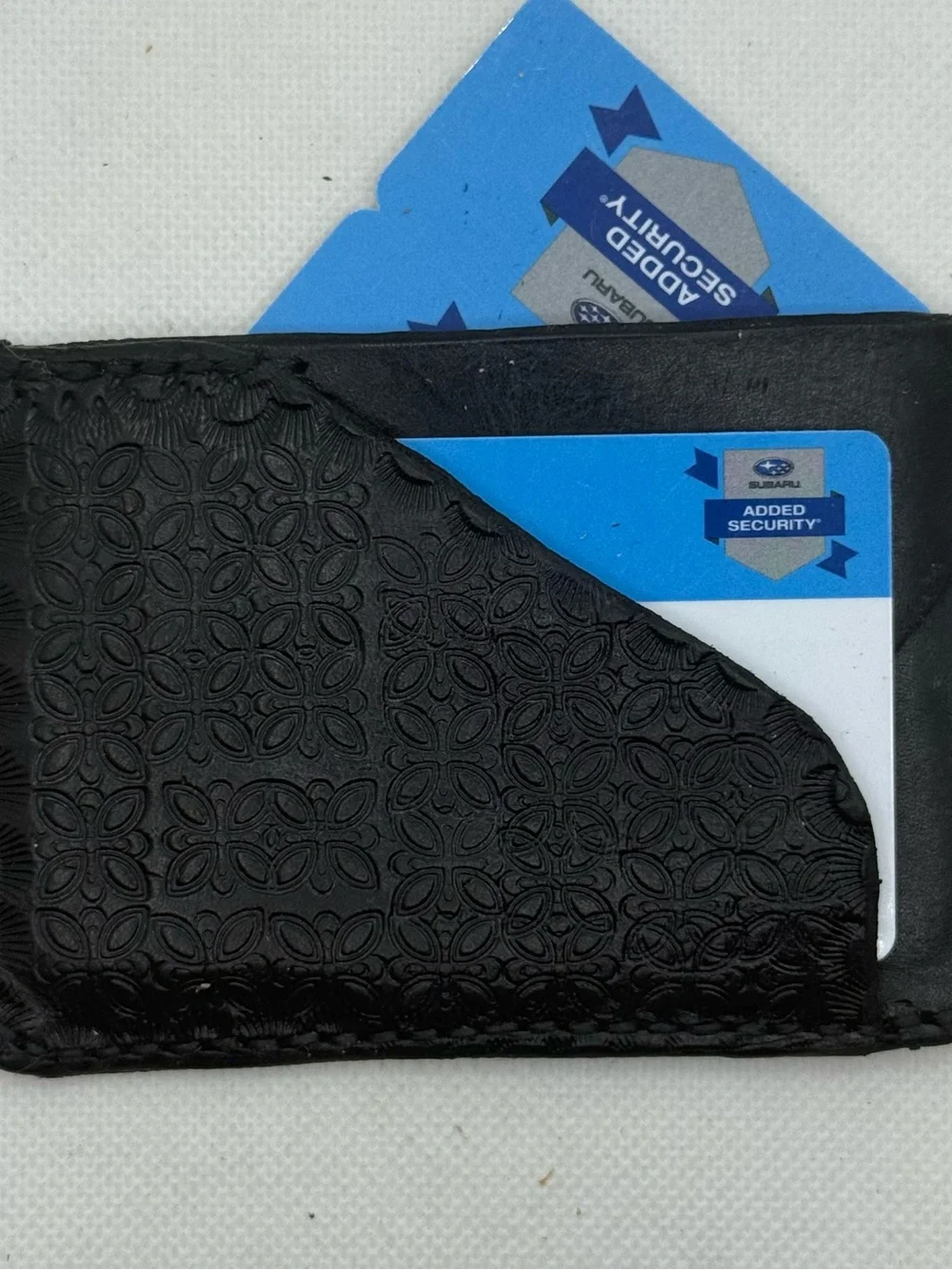 Handmade Celtic Knot Black Leather Card Holder Wallet